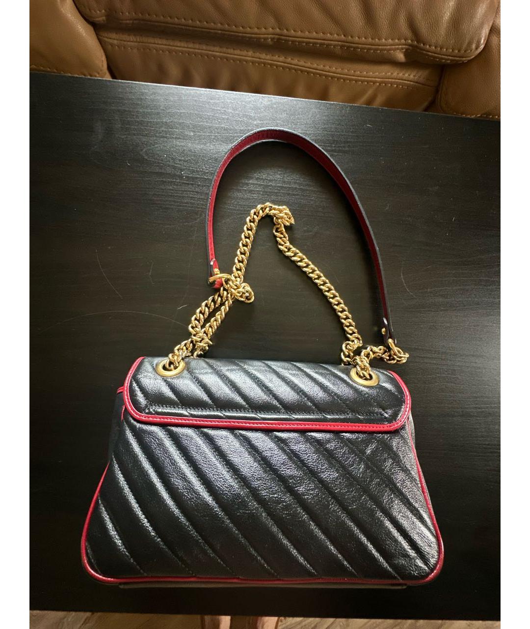 GUCCI Черная кожаная сумка через плечо, фото 3