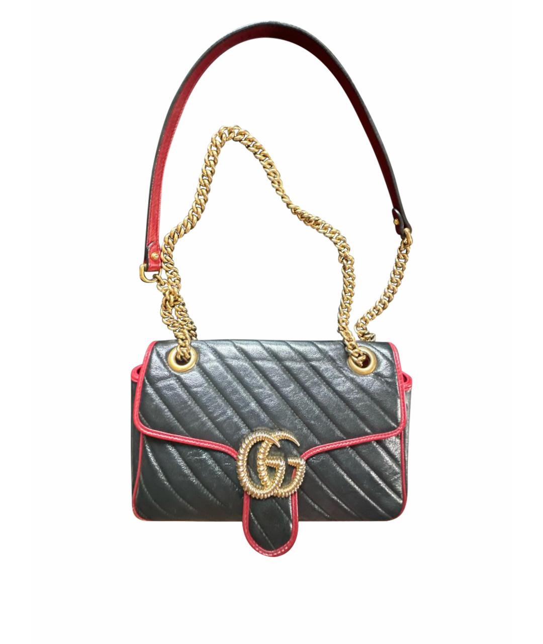 GUCCI Черная кожаная сумка через плечо, фото 1