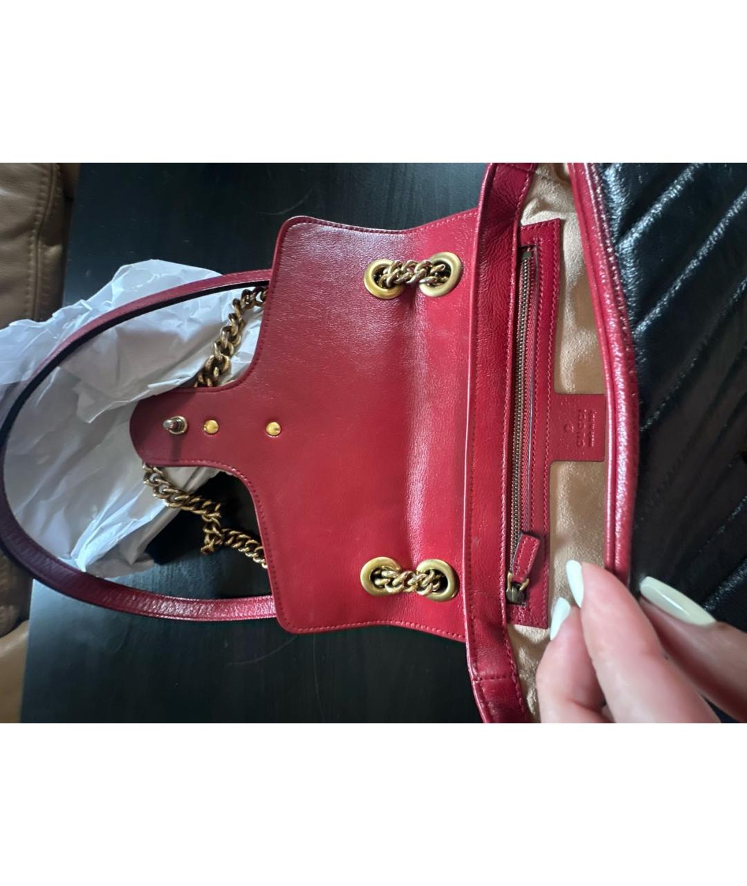 GUCCI Черная кожаная сумка через плечо, фото 4