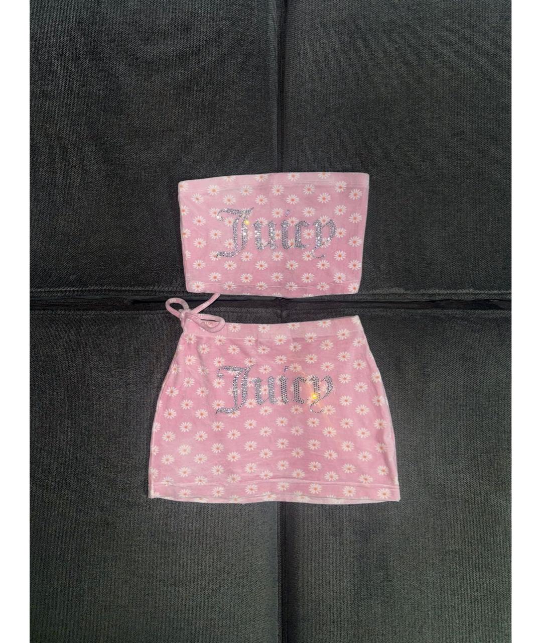 JUICY COUTURE Розовый велюровый костюм с юбками, фото 9