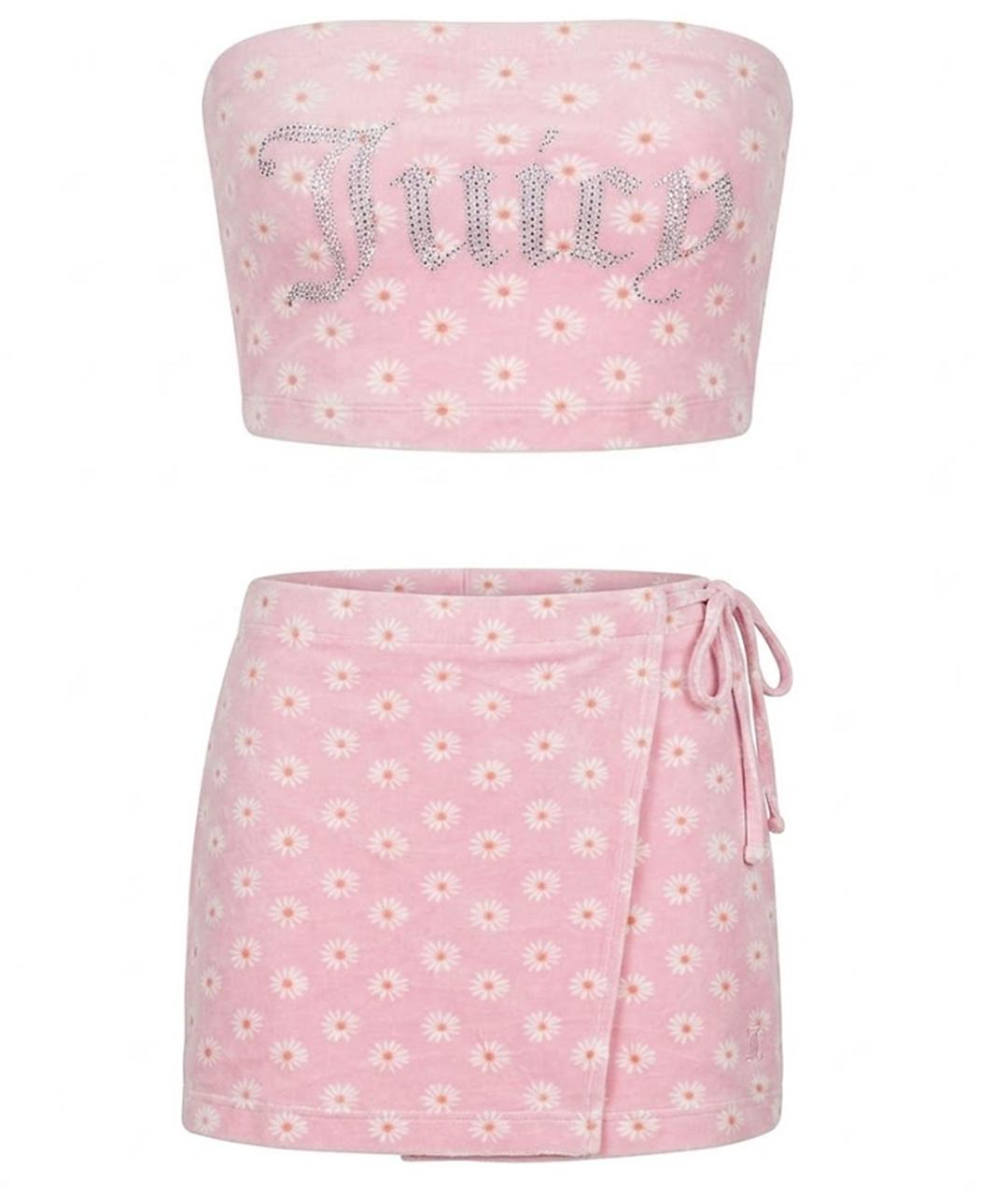 JUICY COUTURE Розовый велюровый костюм с юбками, фото 1
