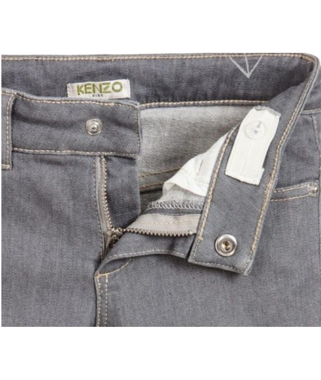 KENZO Серые хлопковые детские джинсы, фото 3