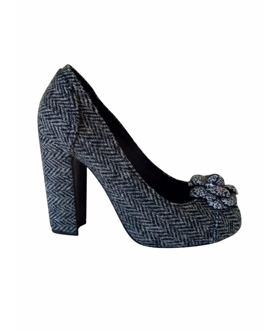 CHANEL Серые текстильные туфли, фото 1