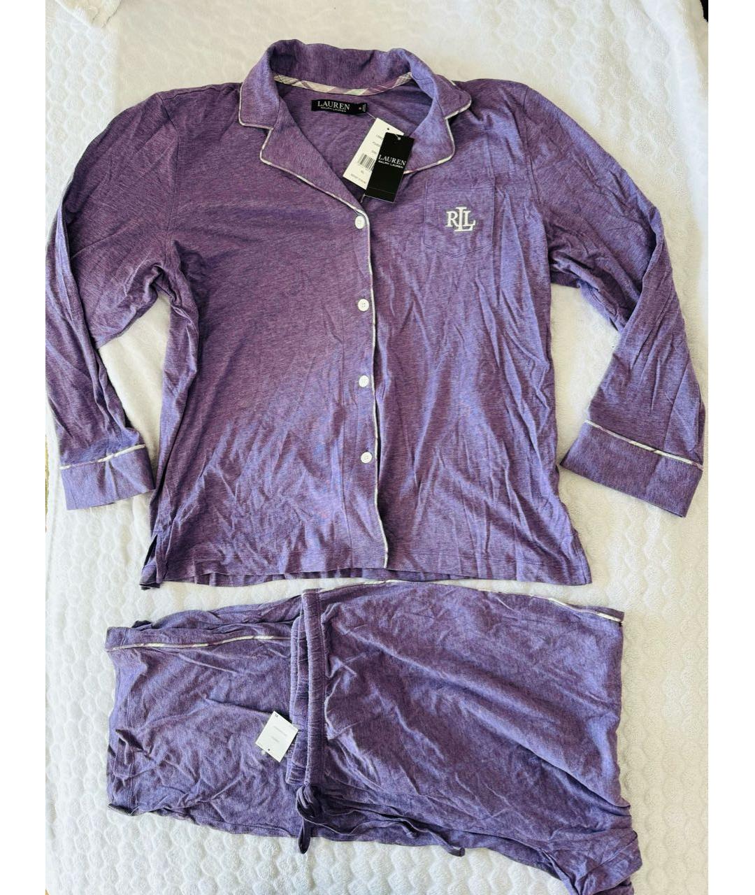 RALPH LAUREN Фиолетовая хлопковая пижама, фото 9