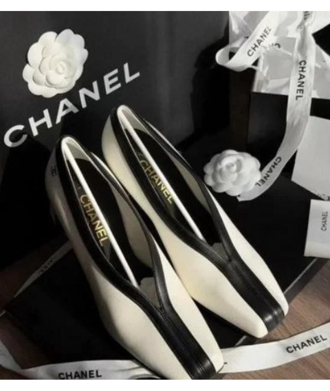 CHANEL Белые кожаные туфли, фото 2