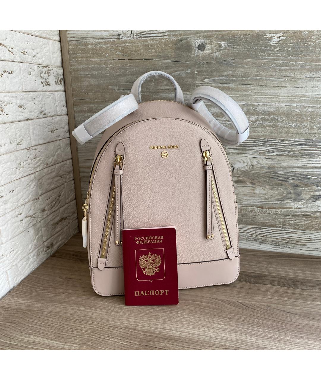 MICHAEL KORS Розовый кожаный рюкзак, фото 9