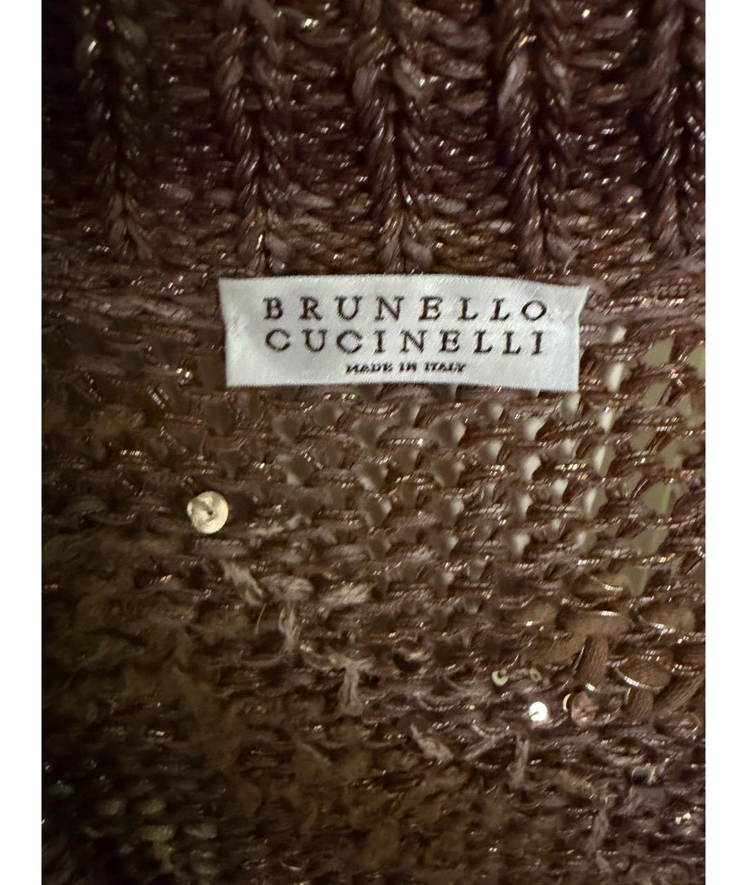 BRUNELLO CUCINELLI Коричневый шерстяной кардиган, фото 6