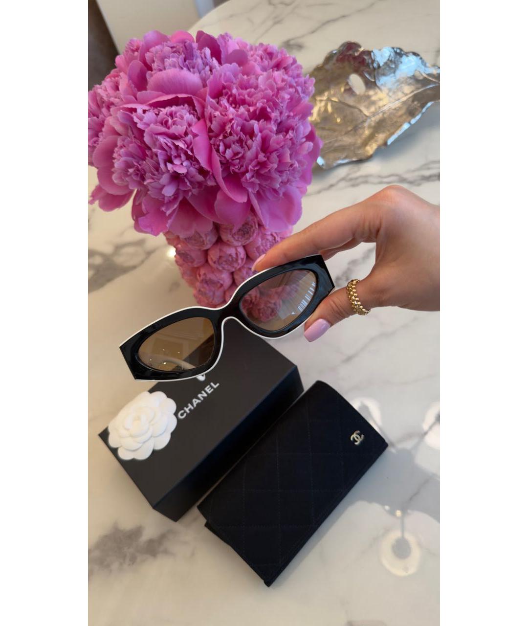 CHANEL Черные пластиковые солнцезащитные очки, фото 5