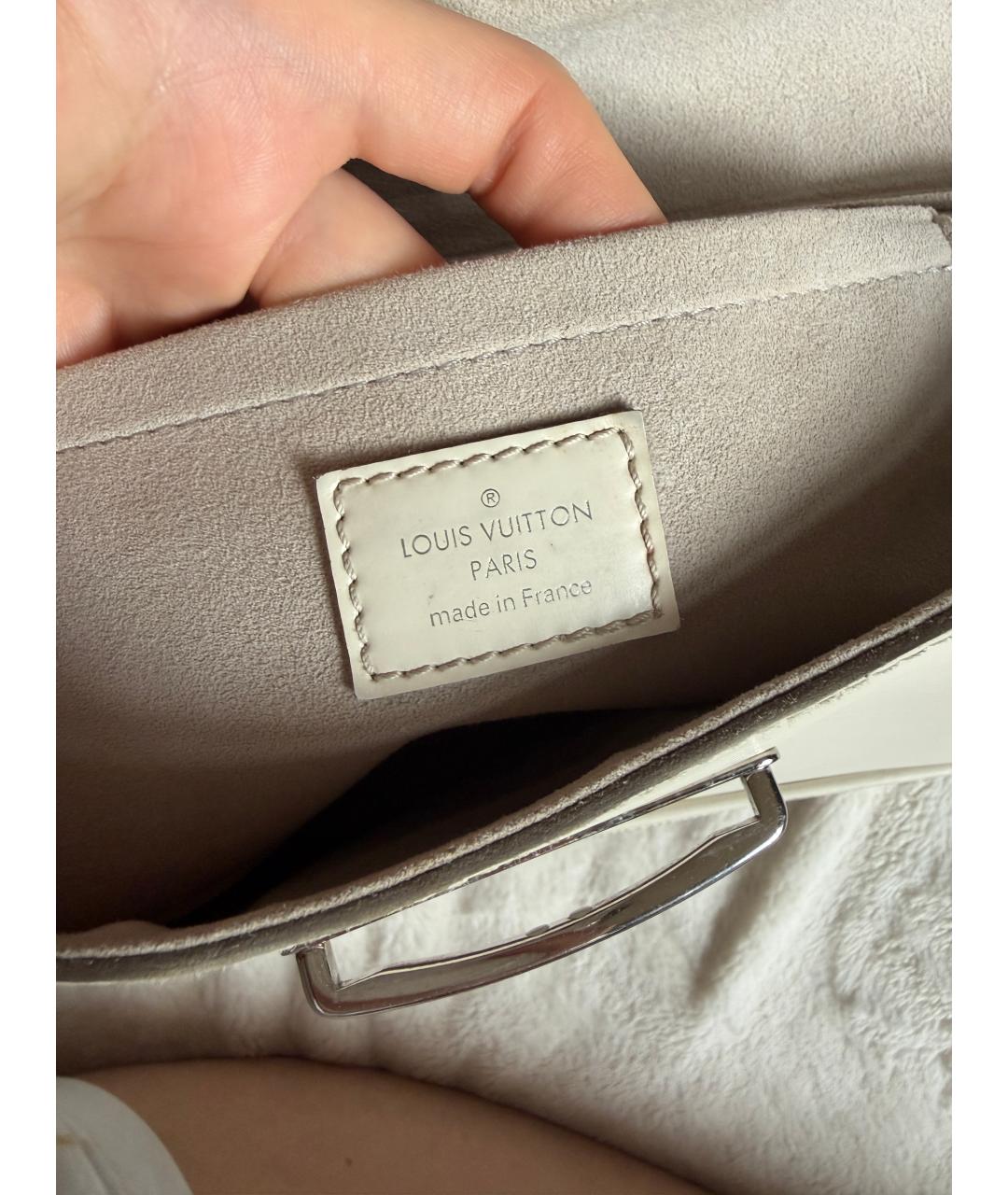 LOUIS VUITTON Бежевая кожаная сумка с короткими ручками, фото 8