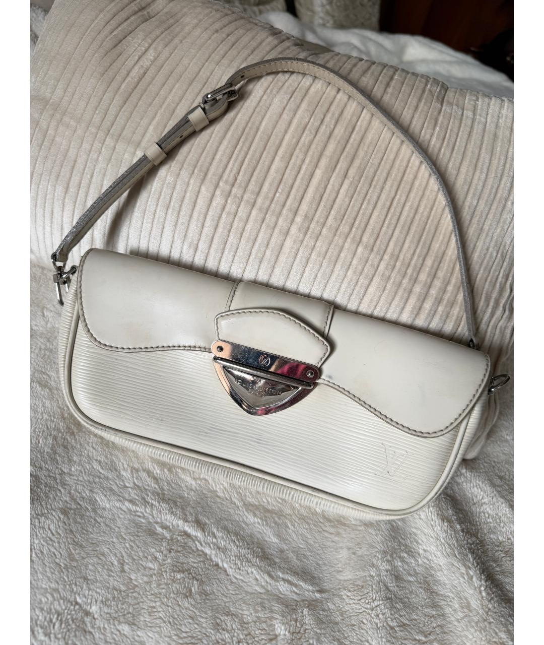 LOUIS VUITTON Бежевая кожаная сумка с короткими ручками, фото 9
