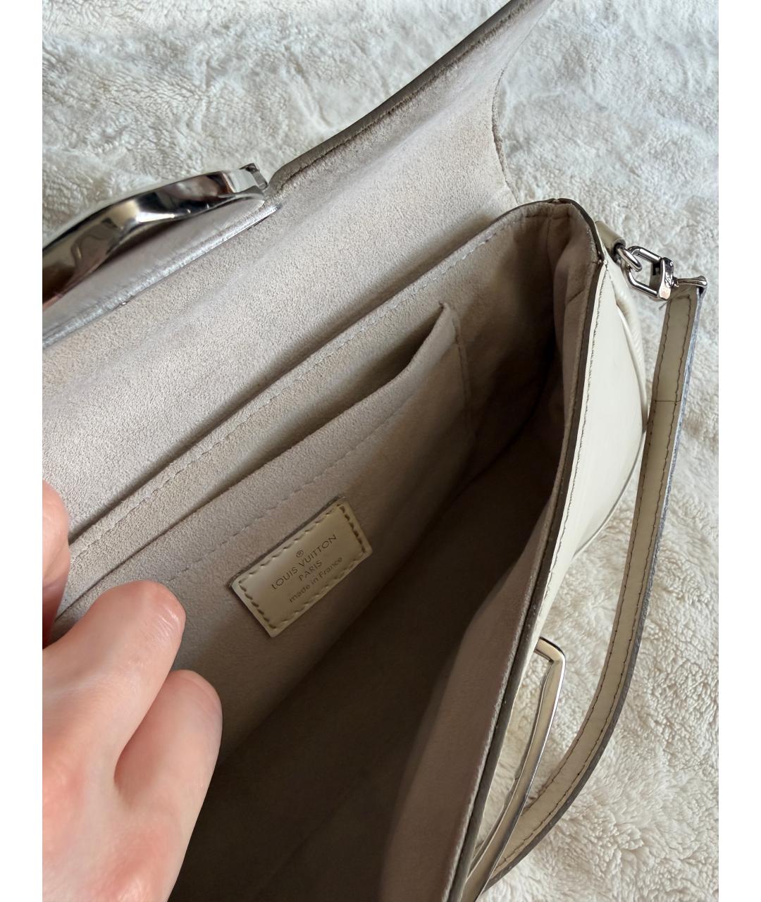 LOUIS VUITTON Бежевая кожаная сумка с короткими ручками, фото 4