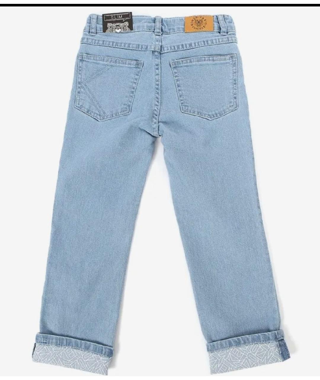 KENZO Голубые хлопковые детские джинсы, фото 2