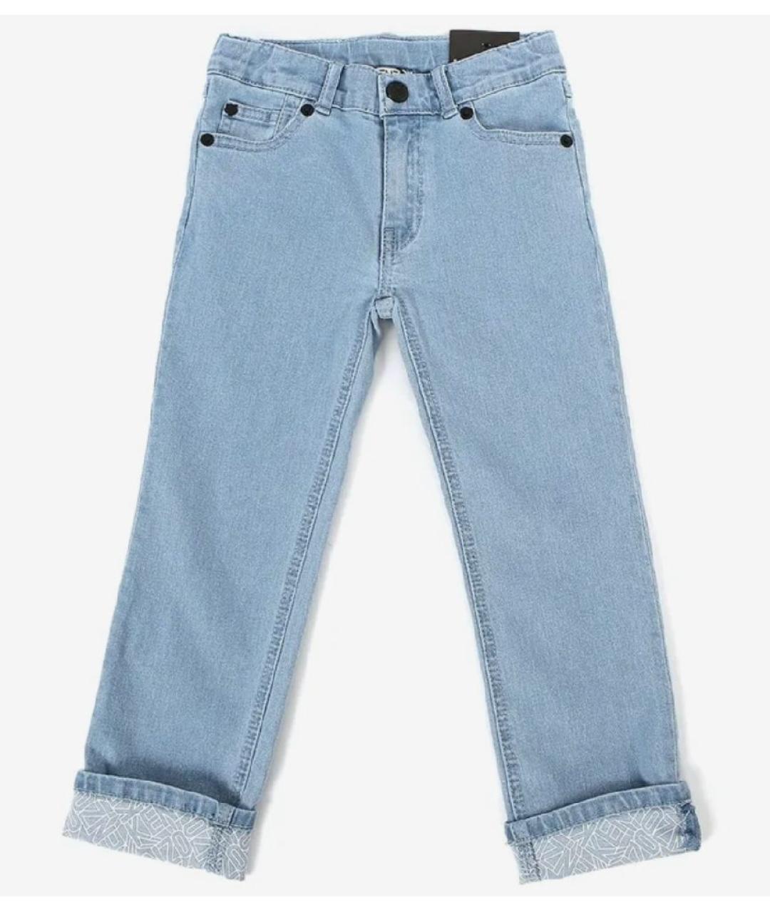 KENZO Голубые хлопковые детские джинсы, фото 4