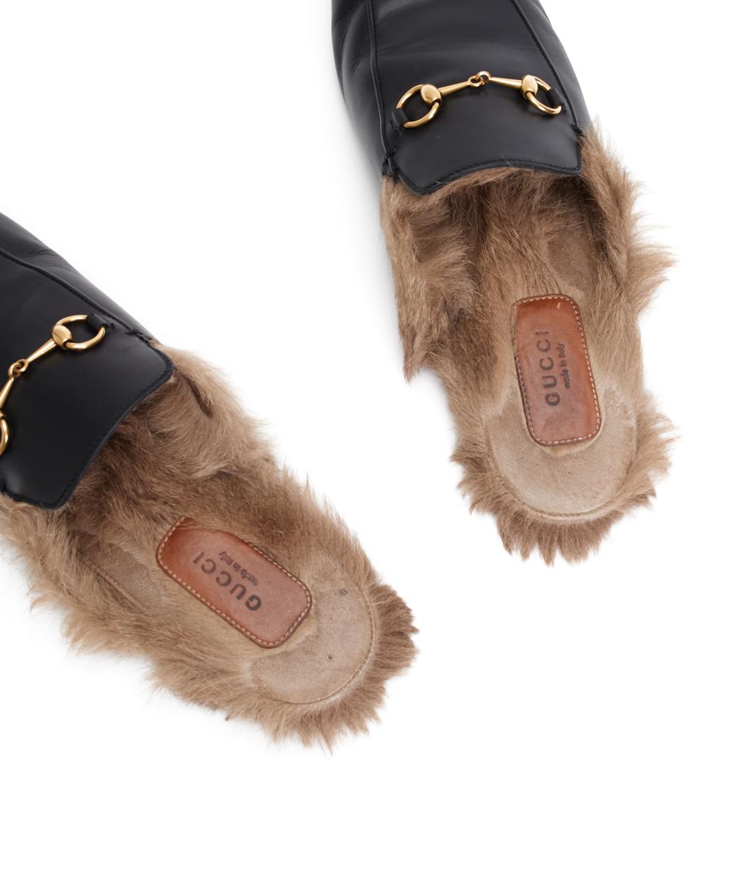 GUCCI Черные кожаные мюли, фото 5