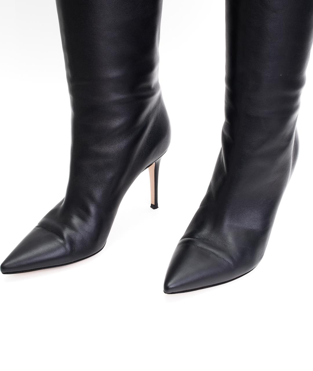 GIANVITO ROSSI Черные кожаные сапоги, фото 5