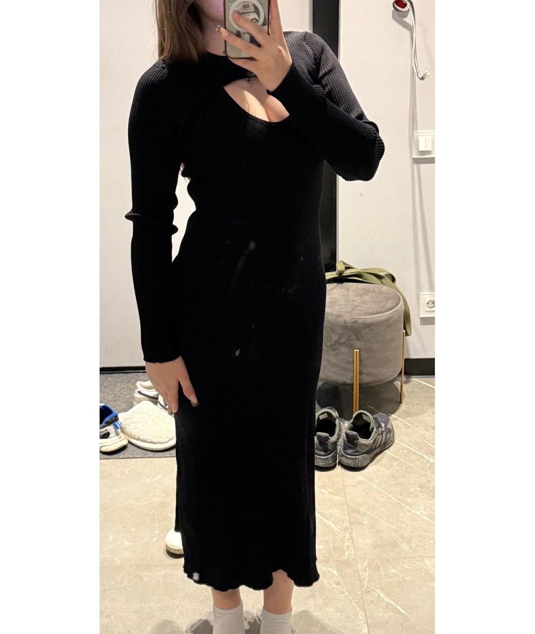 PINKO Черное вискозное повседневное платье, фото 2