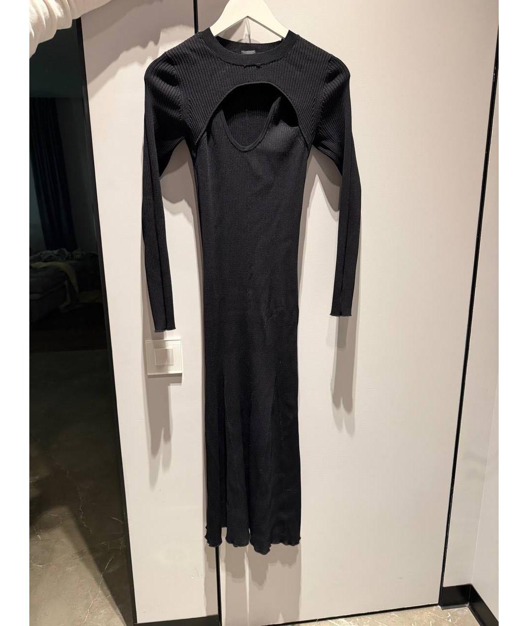 PINKO Черное вискозное повседневное платье, фото 5