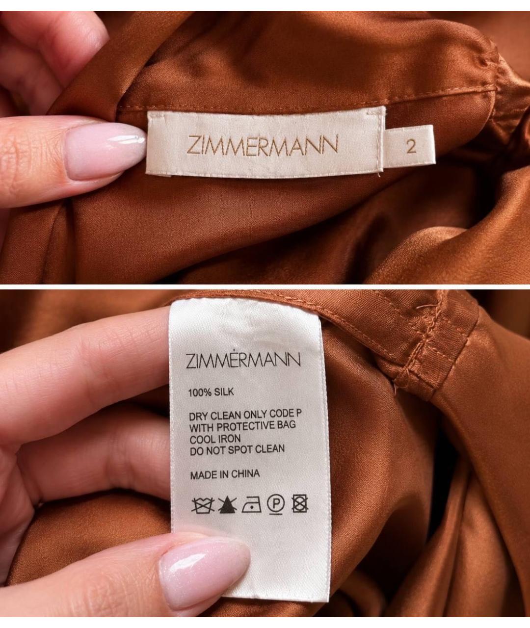 ZIMMERMANN Оранжевое шелковое повседневное платье, фото 4