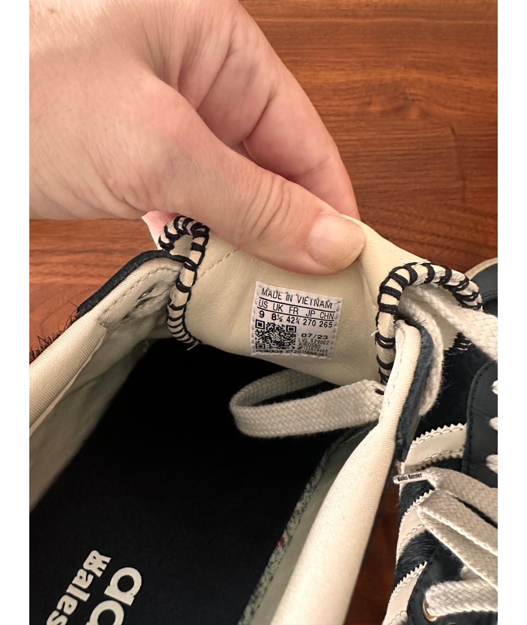 ADIDAS Черные кроссовки из экзотической кожи, фото 3