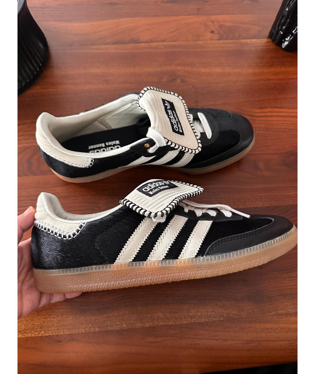 ADIDAS Черные кроссовки из экзотической кожи, фото 5