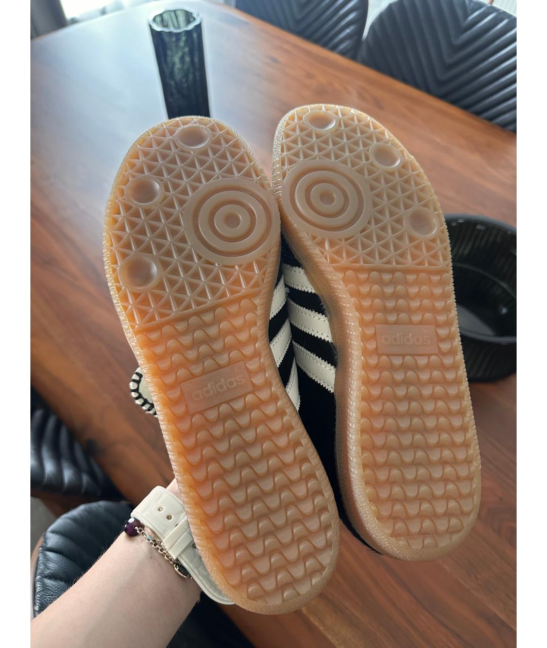 ADIDAS Черные кроссовки из экзотической кожи, фото 4