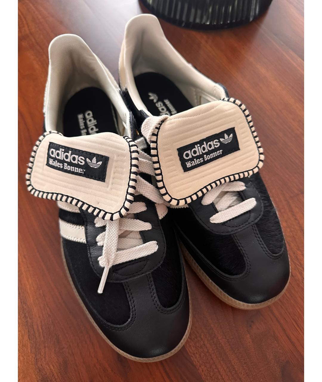 ADIDAS Черные кроссовки из экзотической кожи, фото 2