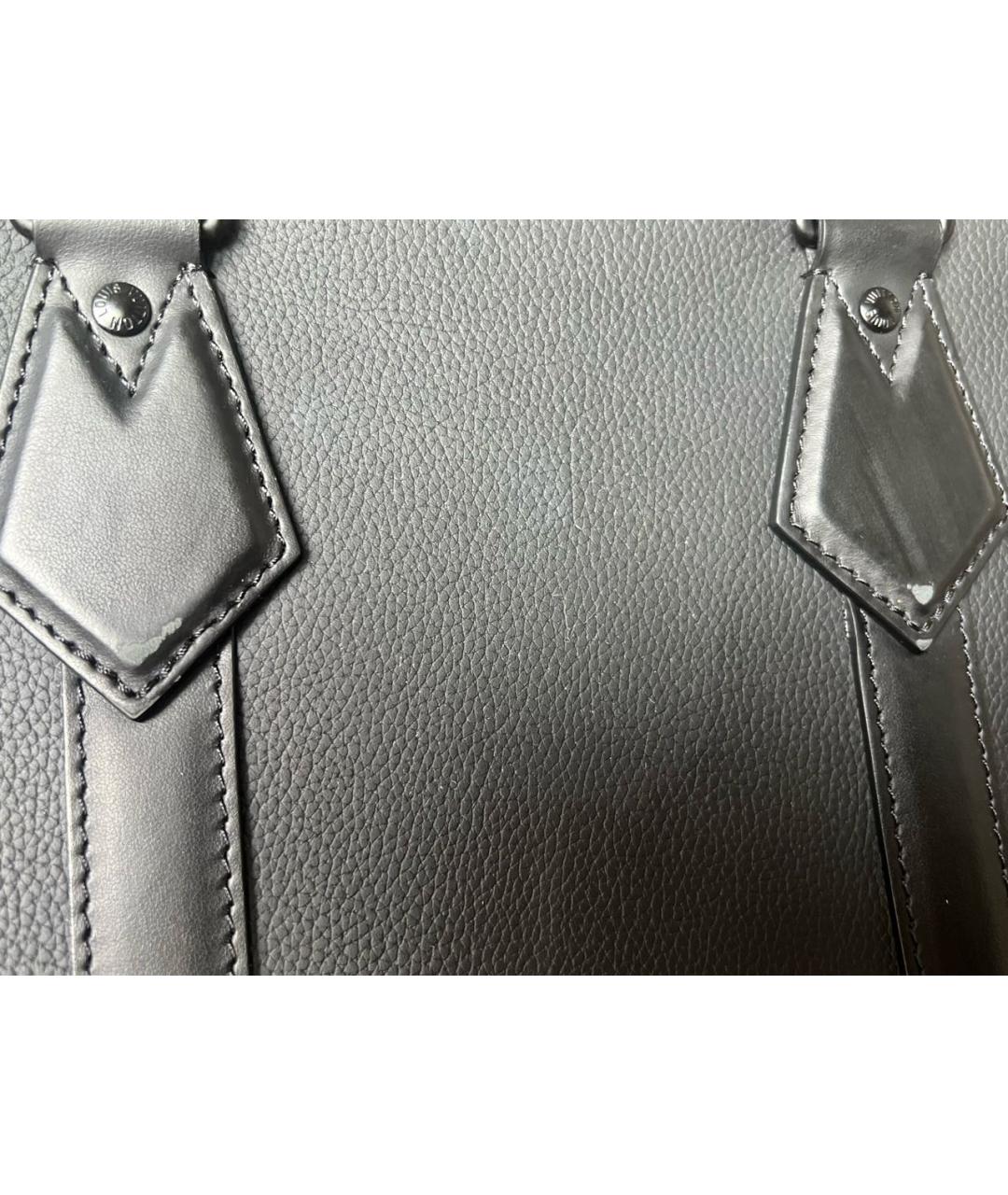 LOUIS VUITTON Черный кожаный портфель, фото 6