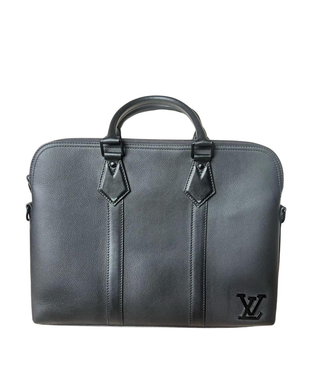 LOUIS VUITTON Черный кожаный портфель, фото 1