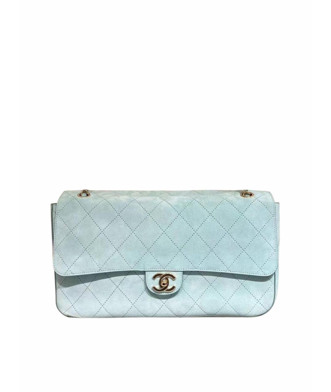 CHANEL Бирюзовая замшевая сумка через плечо, фото 1