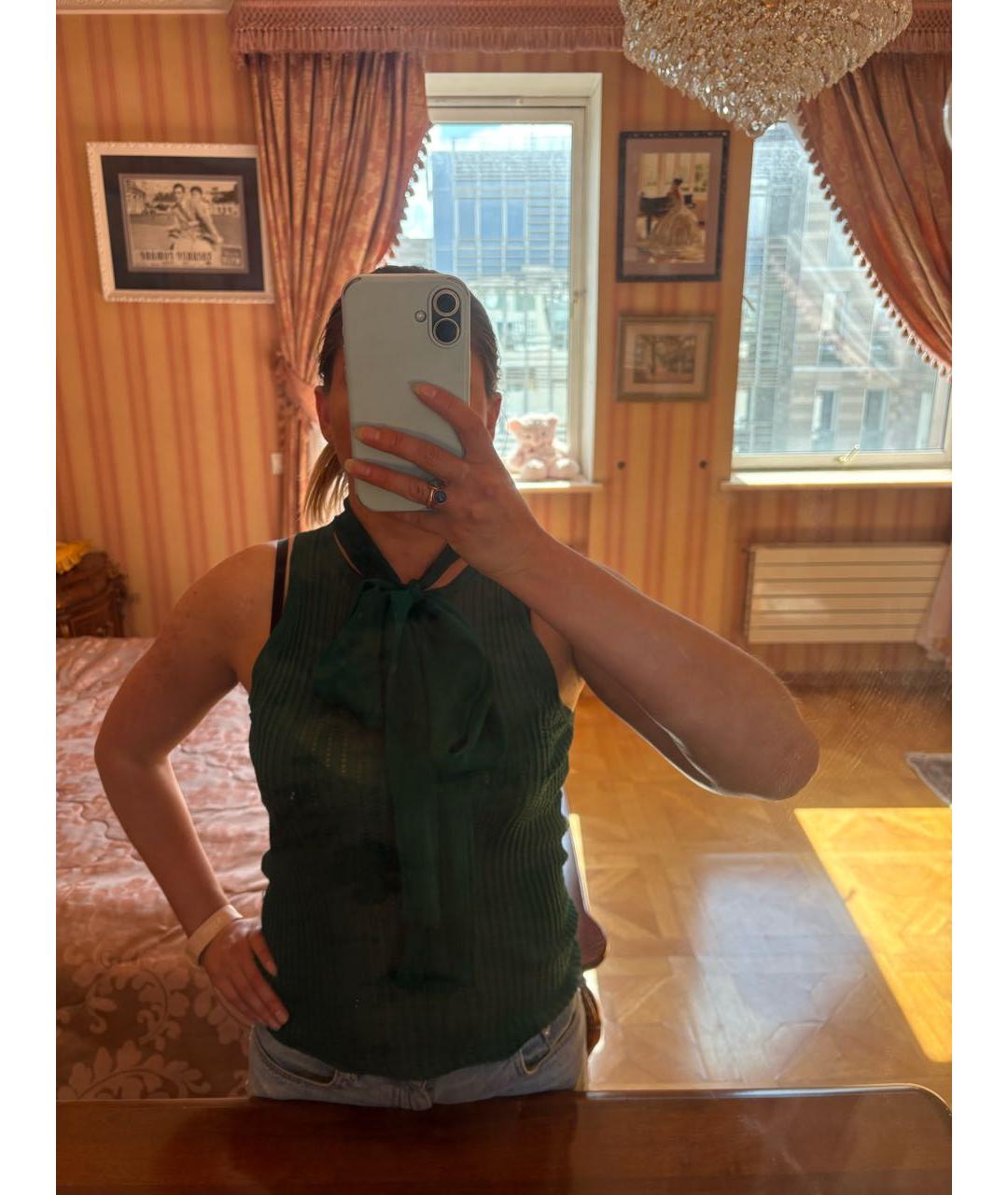 GUCCI Зеленая ацетатная майка, фото 7