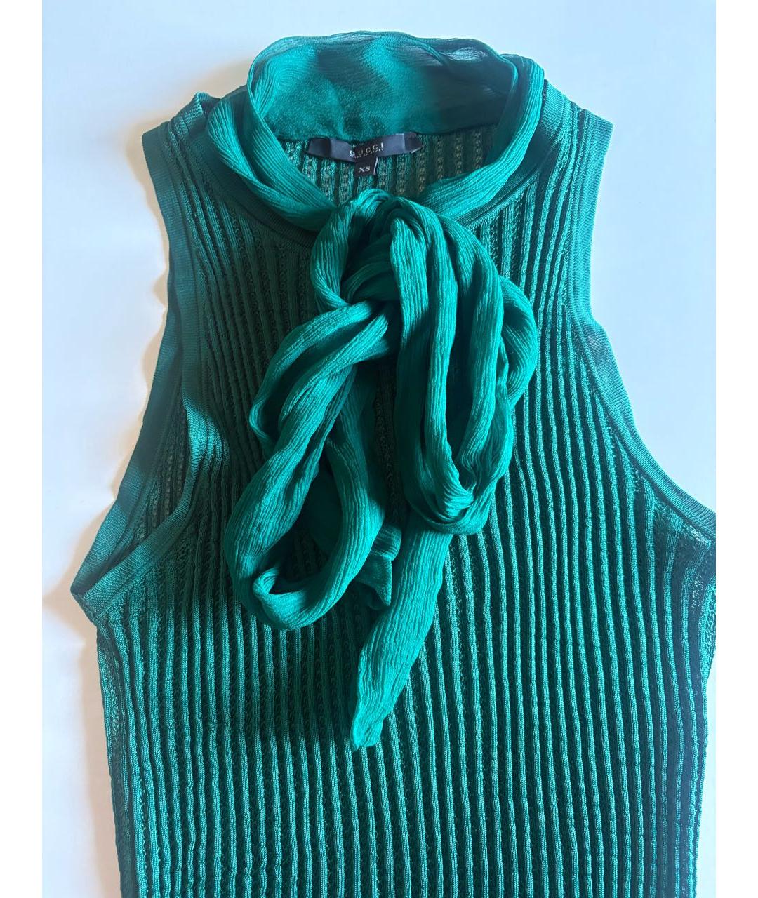 GUCCI Зеленая ацетатная майка, фото 2