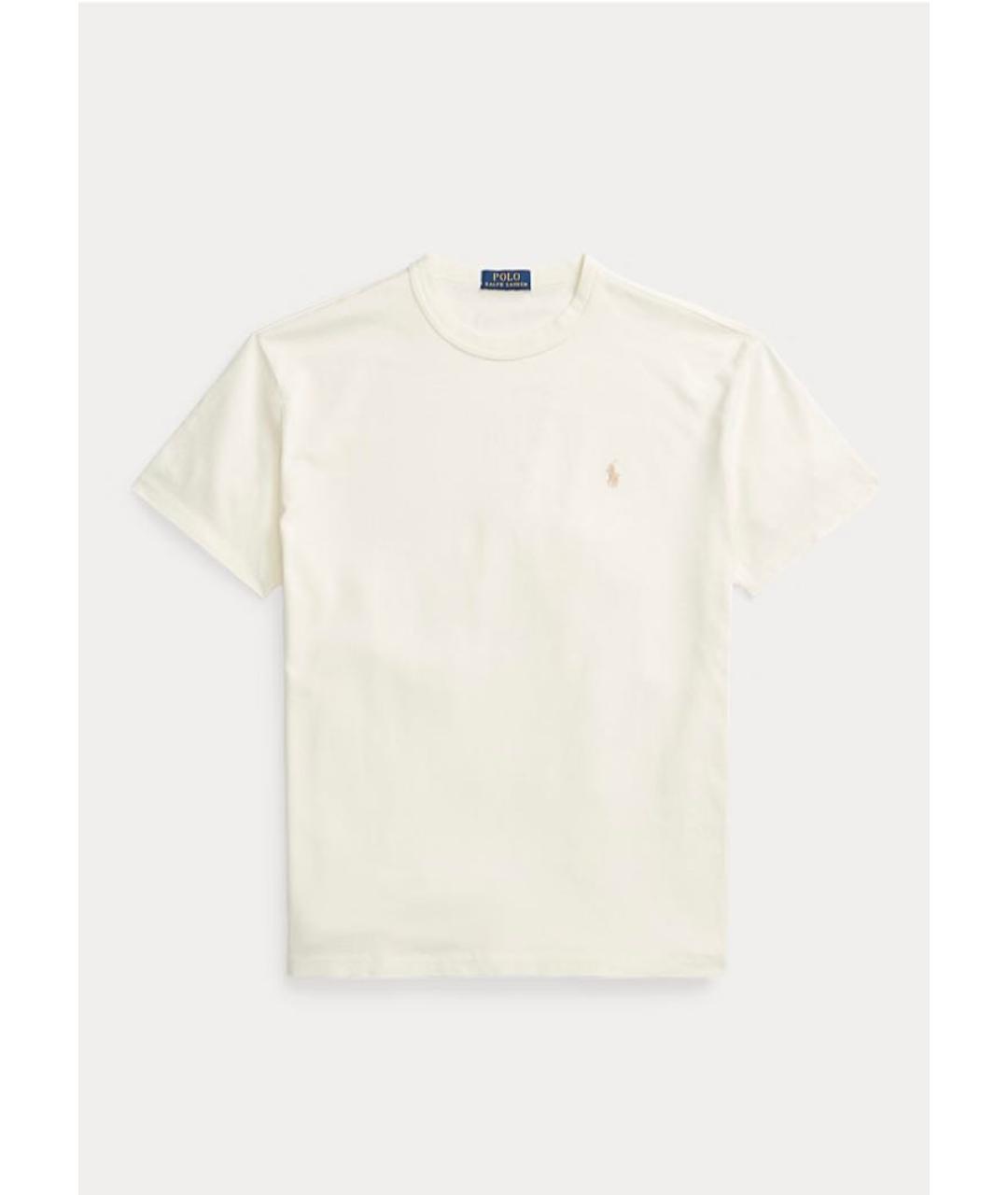 POLO RALPH LAUREN Бежевая хлопковая футболка, фото 5