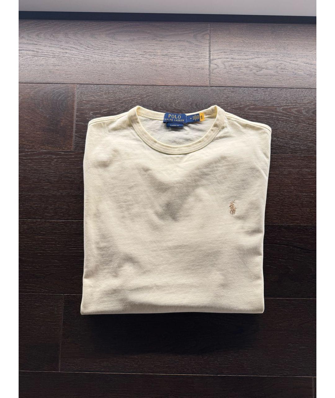 POLO RALPH LAUREN Бежевая хлопковая футболка, фото 3