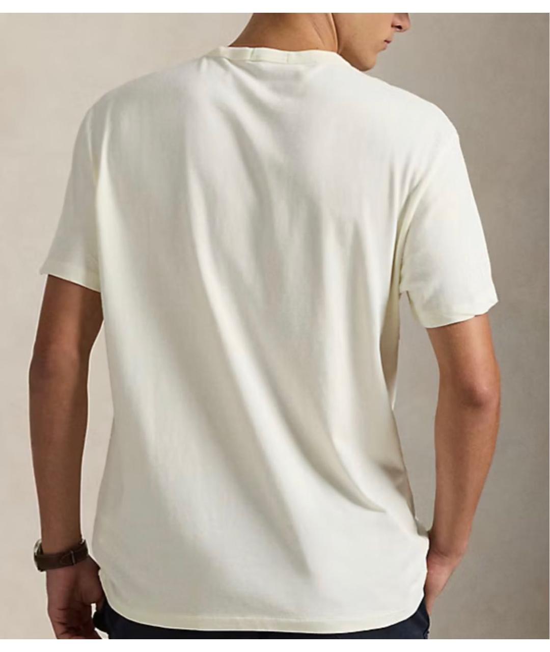 POLO RALPH LAUREN Бежевая хлопковая футболка, фото 2