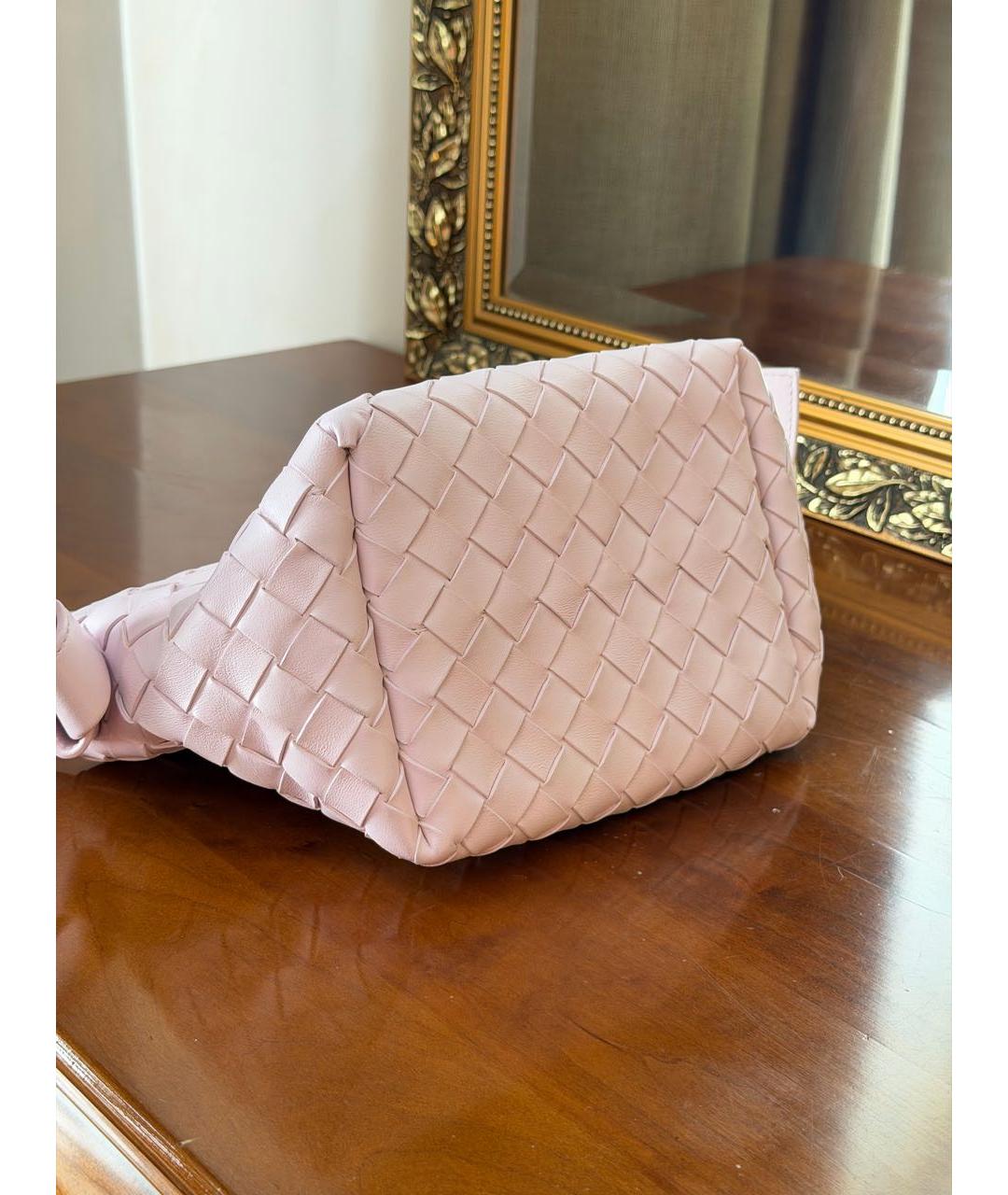 BOTTEGA VENETA Розовая кожаная сумка с короткими ручками, фото 2