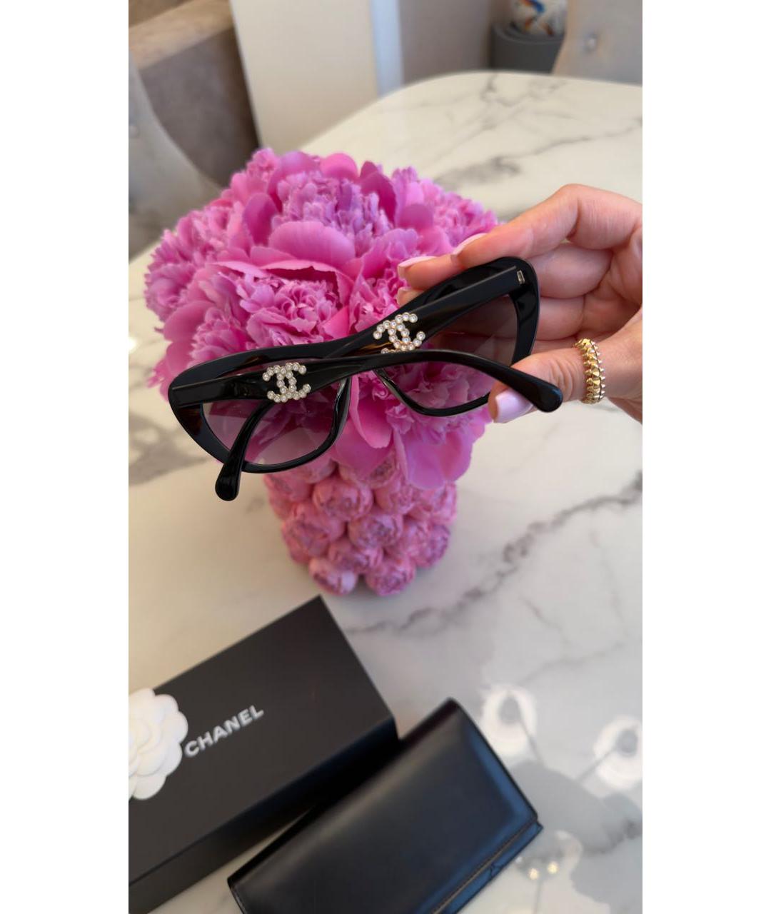 CHANEL Черные пластиковые солнцезащитные очки, фото 5