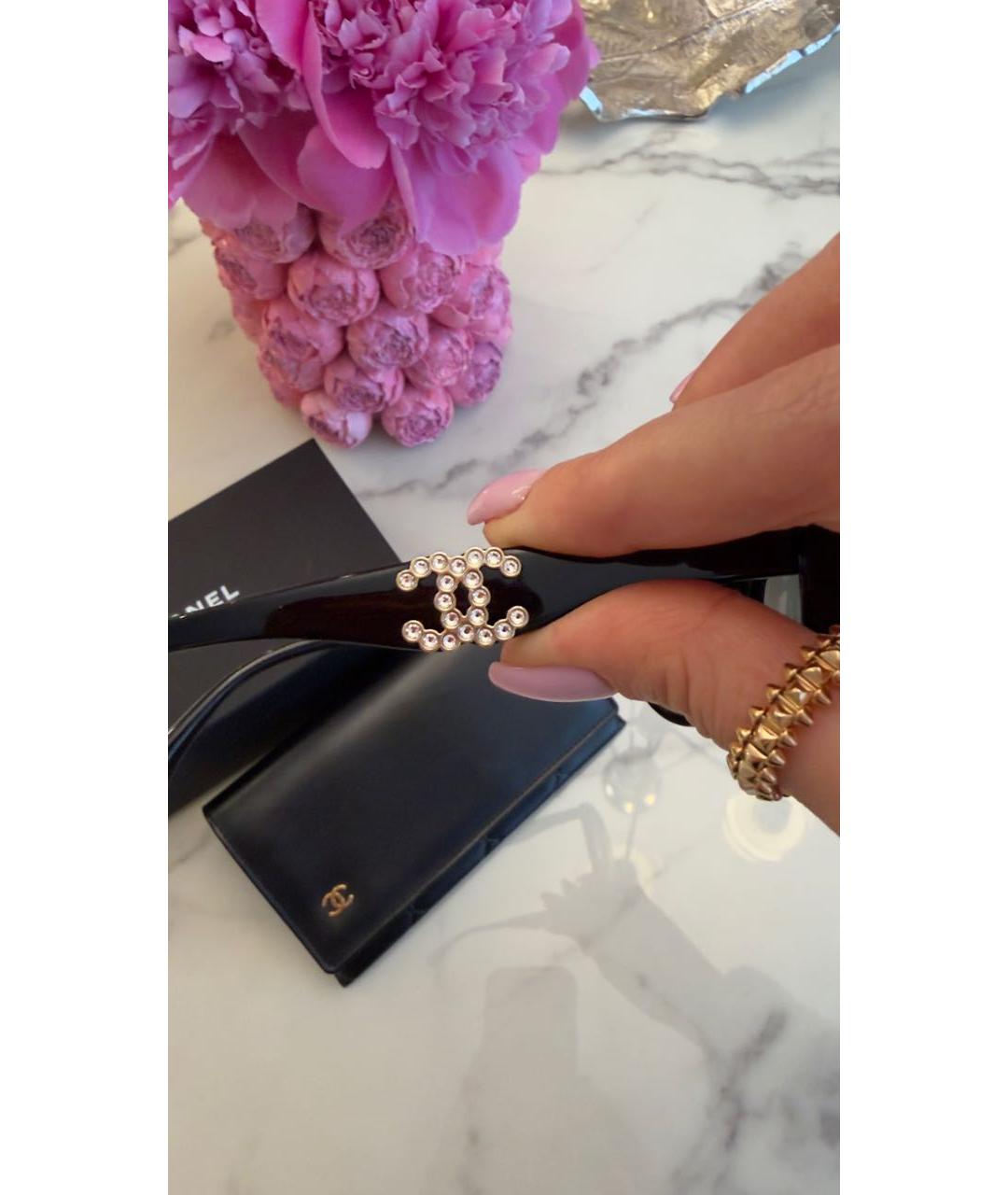 CHANEL Черные пластиковые солнцезащитные очки, фото 6