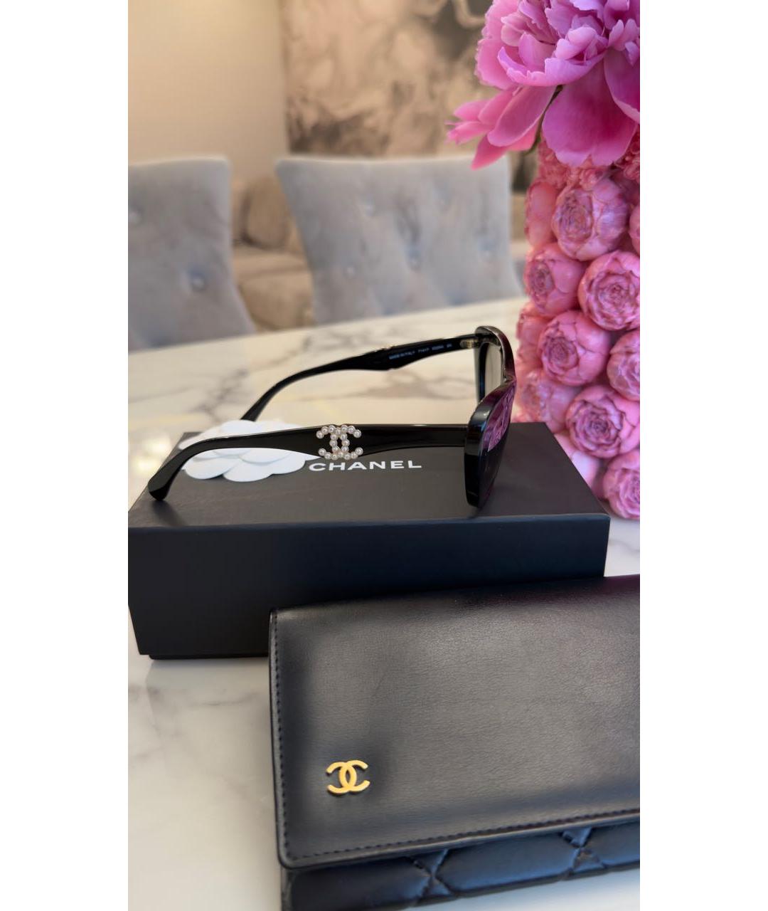 CHANEL Черные пластиковые солнцезащитные очки, фото 2