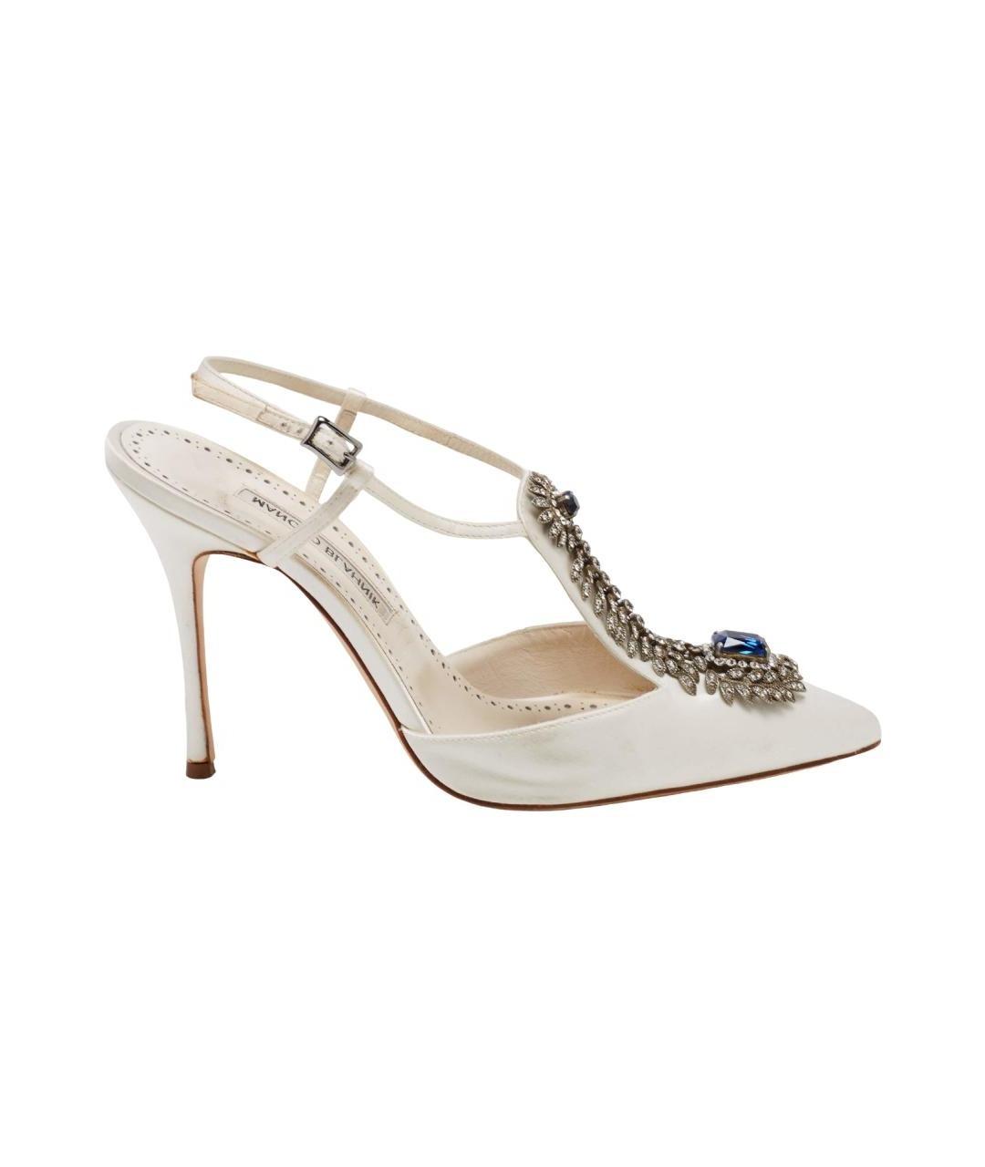 MANOLO BLAHNIK Белые текстильные туфли, фото 1