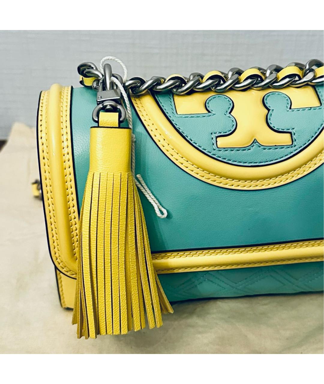 TORY BURCH Голубая кожаная сумка через плечо, фото 8