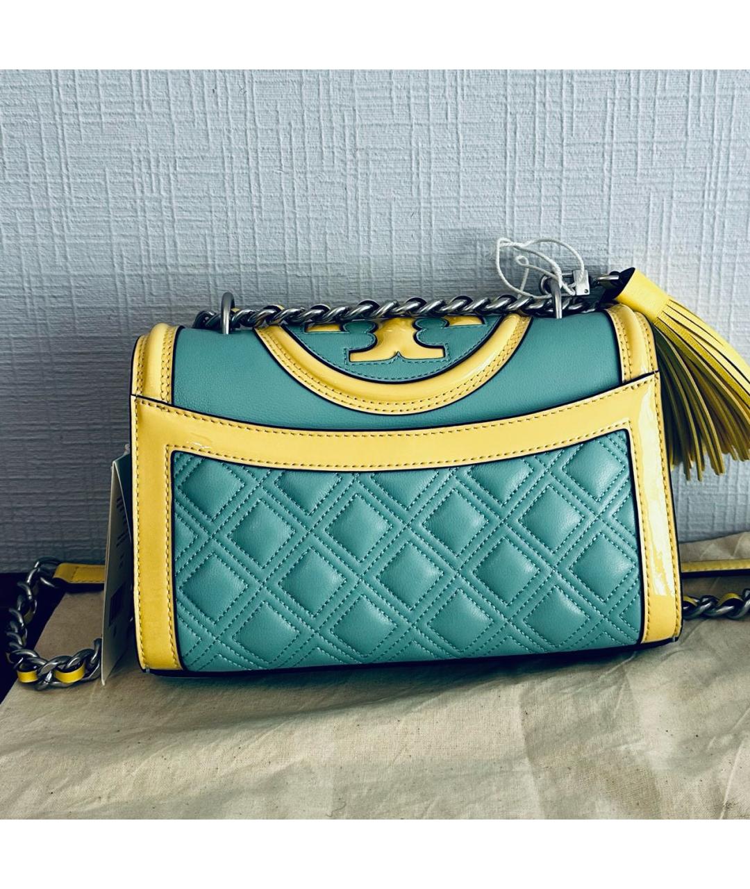 TORY BURCH Голубая кожаная сумка через плечо, фото 3