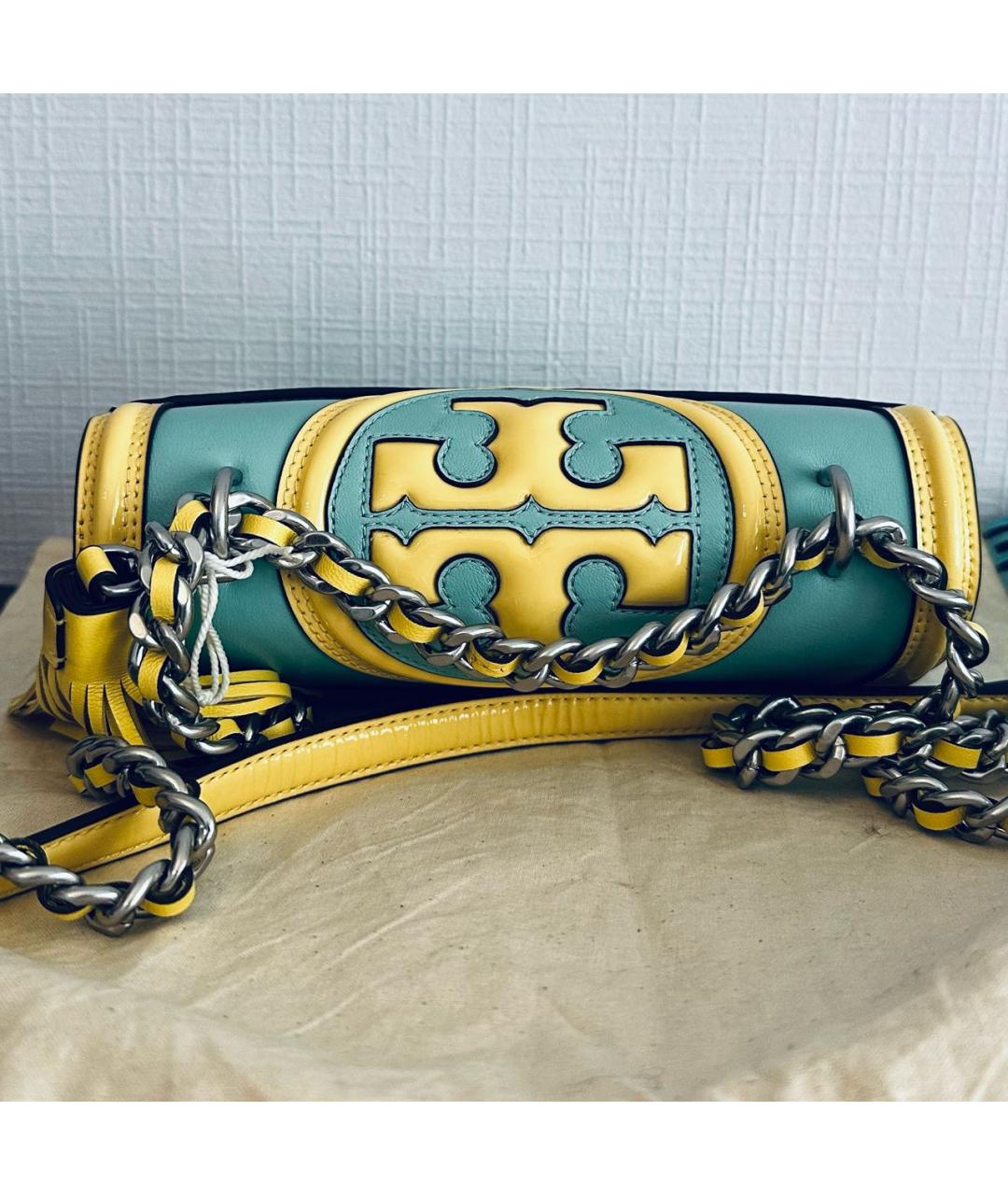 TORY BURCH Голубая кожаная сумка через плечо, фото 5