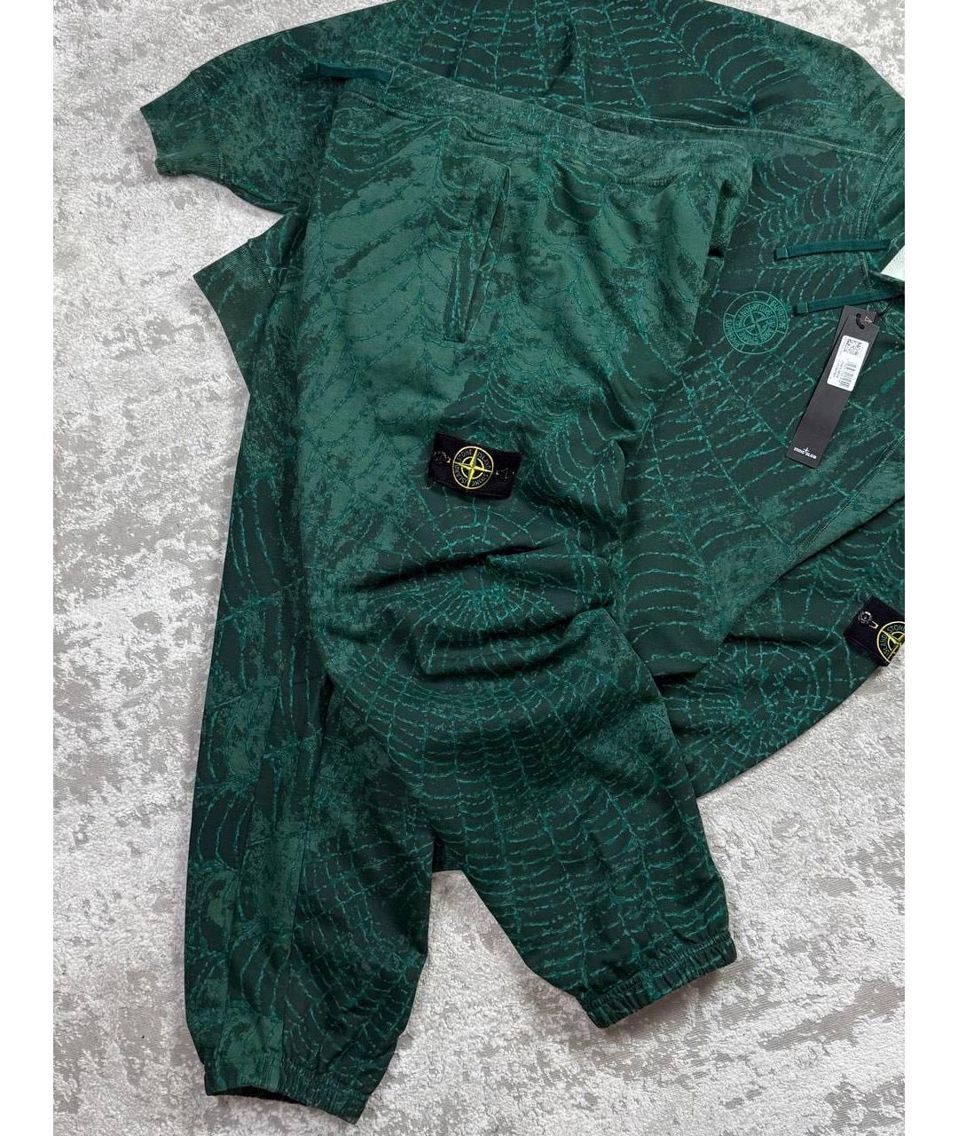 STONE ISLAND Зеленый хлопковый спортивный костюм, фото 2
