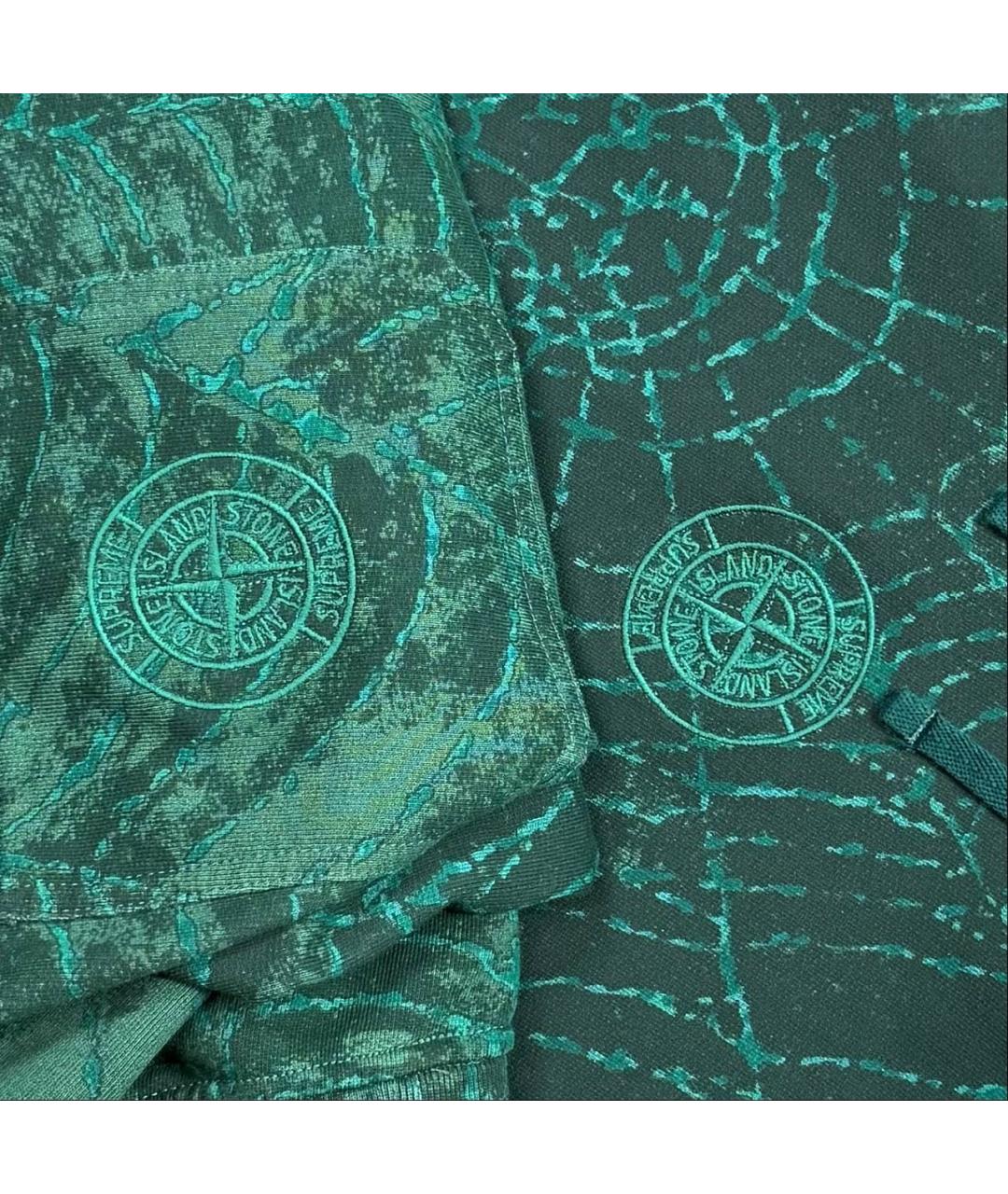 STONE ISLAND Зеленый хлопковый спортивный костюм, фото 4