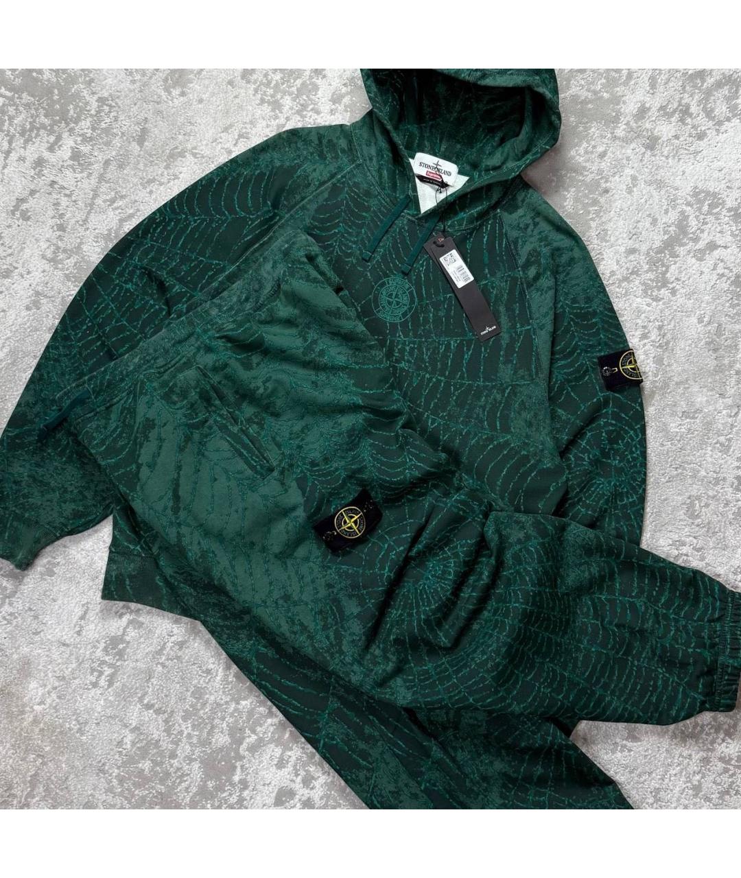 STONE ISLAND Зеленый хлопковый спортивный костюм, фото 3