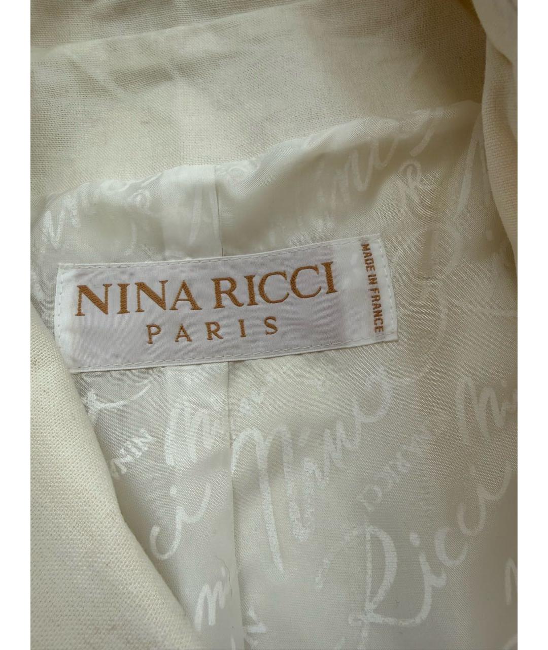 NINA RICCI Белый хлопковый жакет/пиджак, фото 3