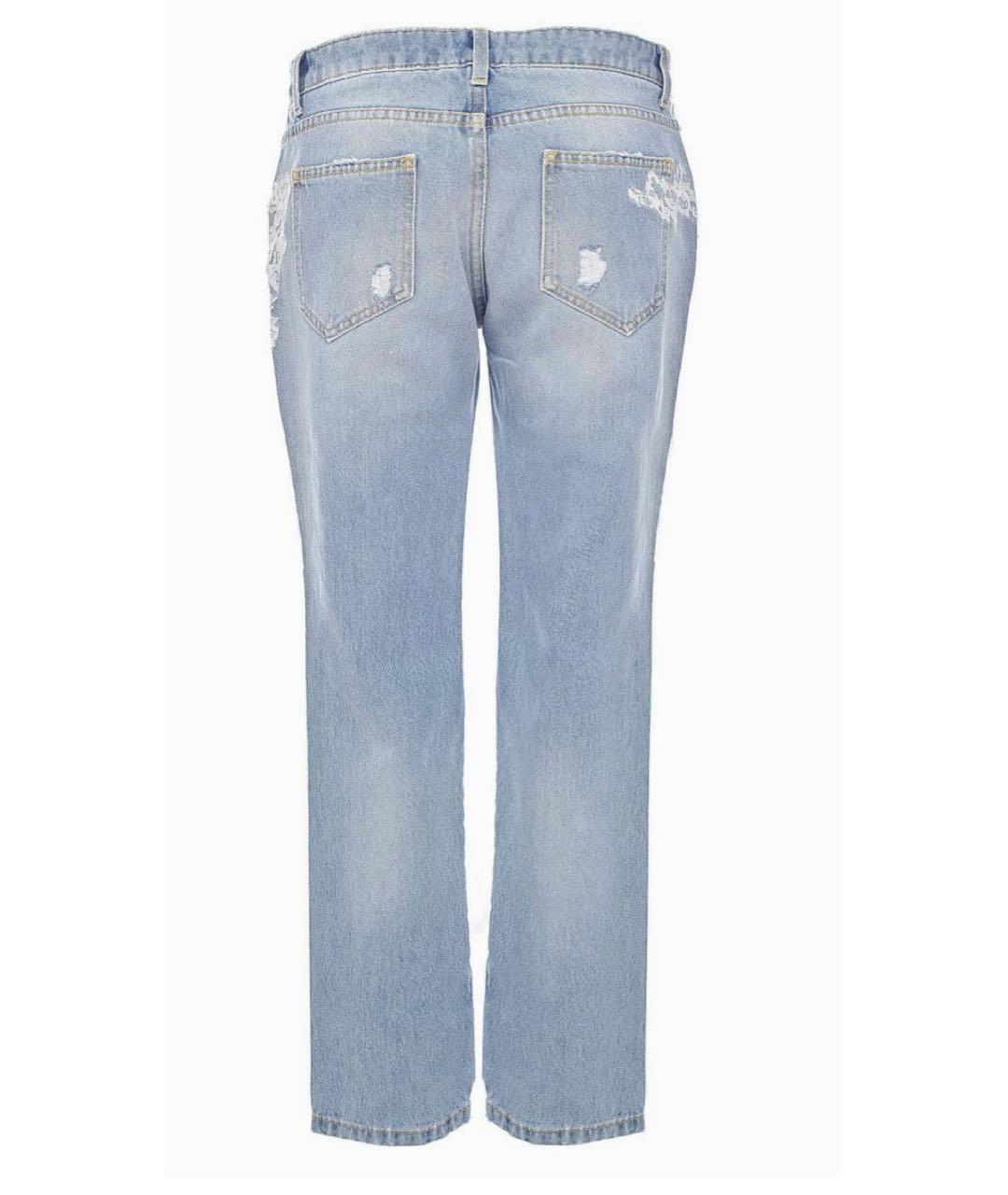 ERMANNO SCERVINO Голубые хлопковые прямые джинсы, фото 2