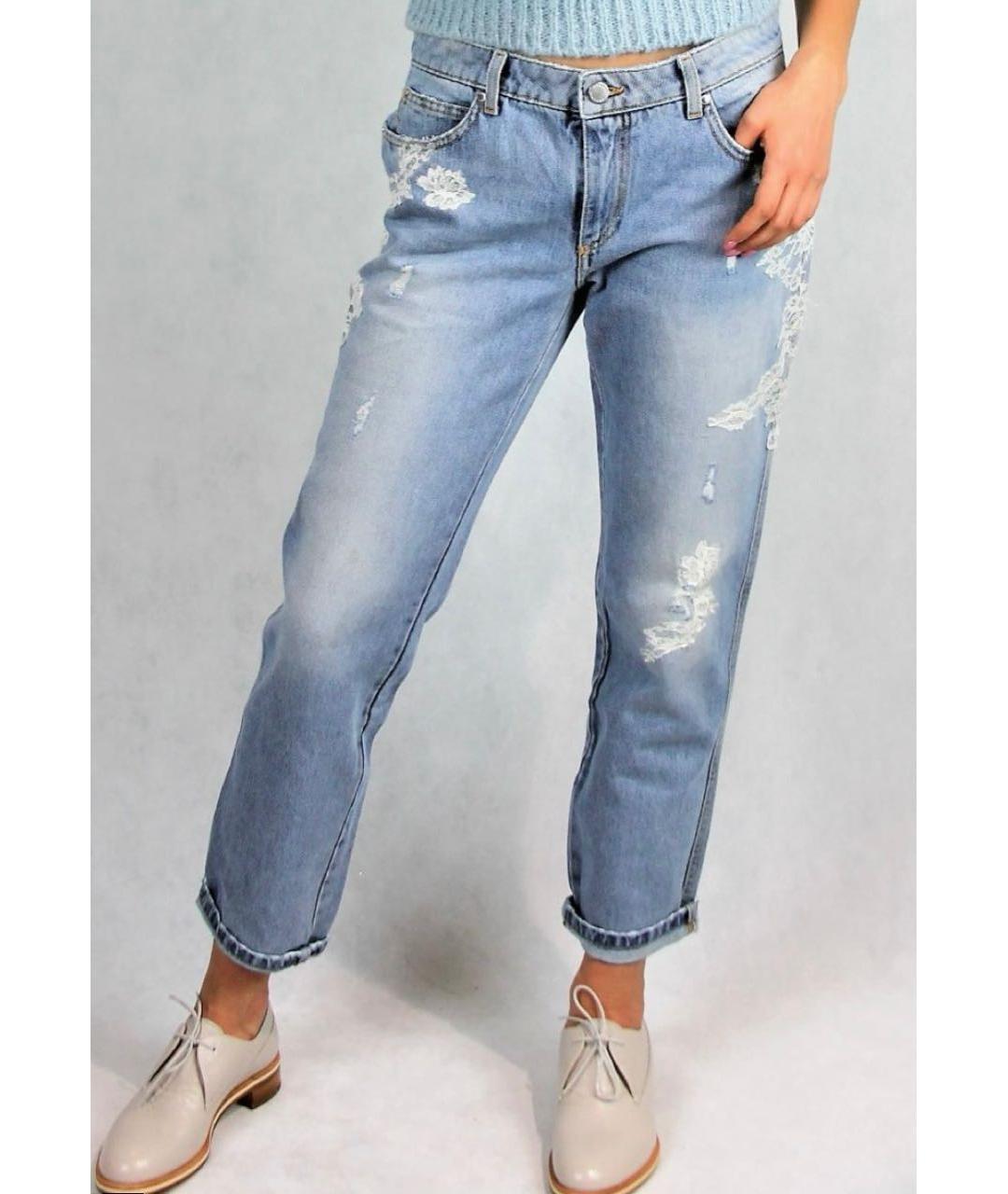 ERMANNO SCERVINO Голубые хлопковые прямые джинсы, фото 5