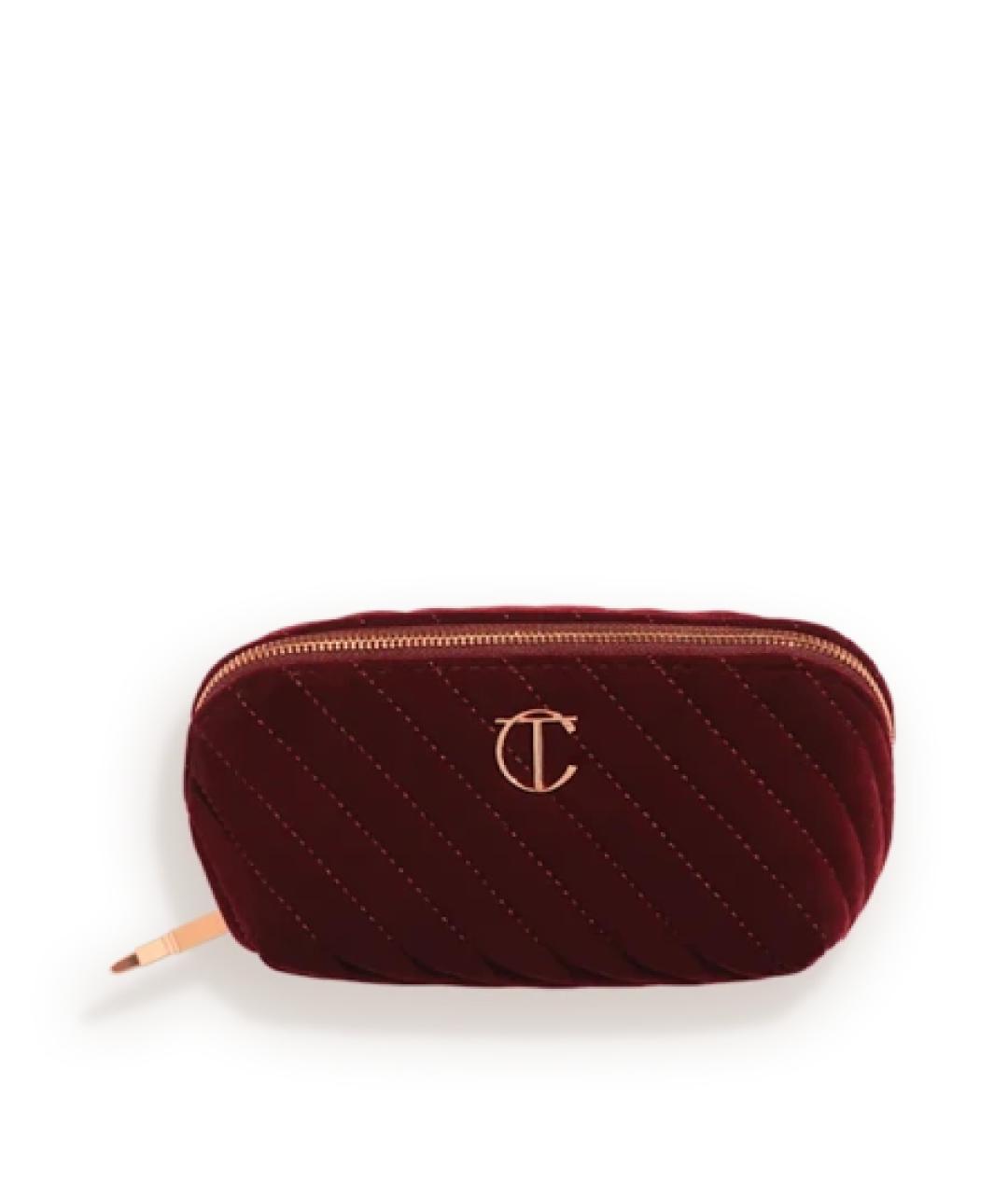 CHARLOTTE TILBURY Бордовая бархатная косметичка, фото 1