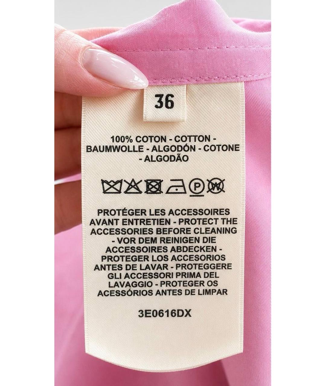 HERMES Розовая хлопковая рубашка, фото 4